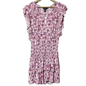 Aqua Dress Women’s Large Multicolor Floral Spring Girly Femme Daytime Casual NWT
